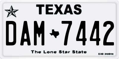 TX license plate DAM7442