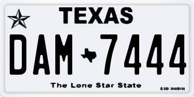 TX license plate DAM7444