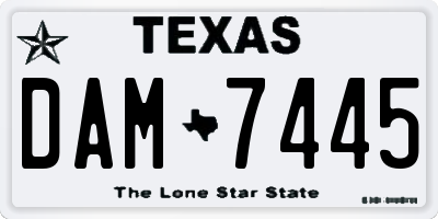 TX license plate DAM7445