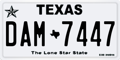 TX license plate DAM7447