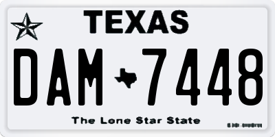 TX license plate DAM7448