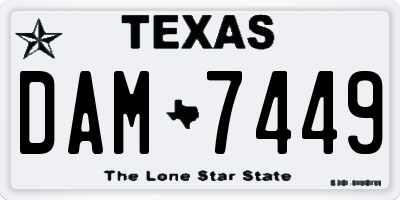TX license plate DAM7449