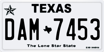 TX license plate DAM7453