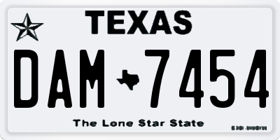 TX license plate DAM7454