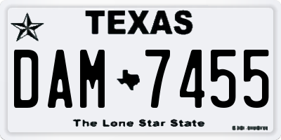 TX license plate DAM7455