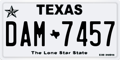 TX license plate DAM7457