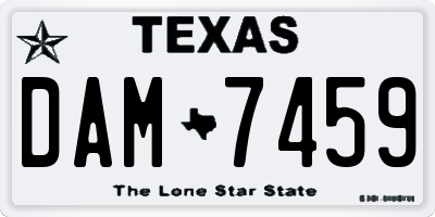 TX license plate DAM7459