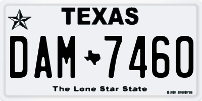 TX license plate DAM7460