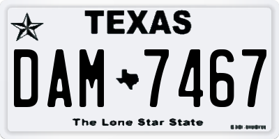TX license plate DAM7467