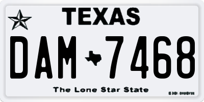 TX license plate DAM7468