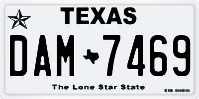 TX license plate DAM7469