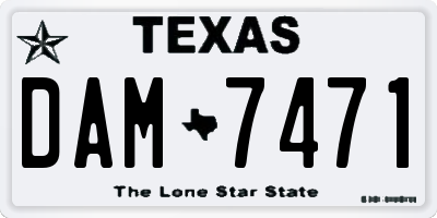 TX license plate DAM7471