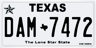 TX license plate DAM7472