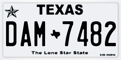 TX license plate DAM7482