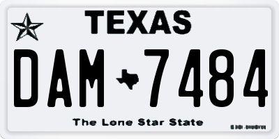 TX license plate DAM7484