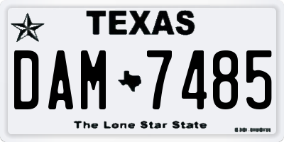 TX license plate DAM7485