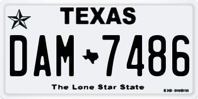 TX license plate DAM7486