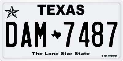 TX license plate DAM7487