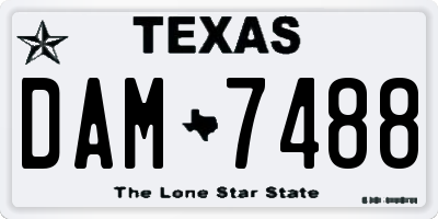 TX license plate DAM7488