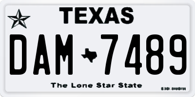 TX license plate DAM7489