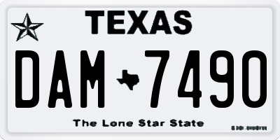 TX license plate DAM7490