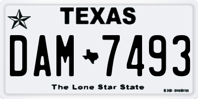 TX license plate DAM7493