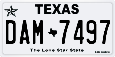 TX license plate DAM7497