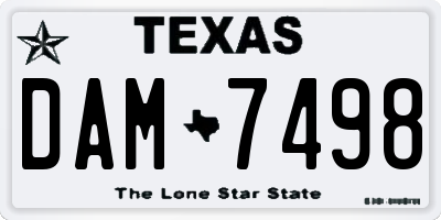 TX license plate DAM7498