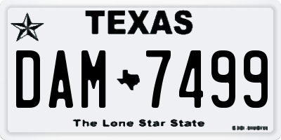 TX license plate DAM7499