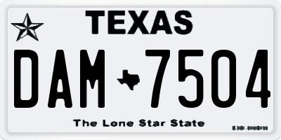 TX license plate DAM7504