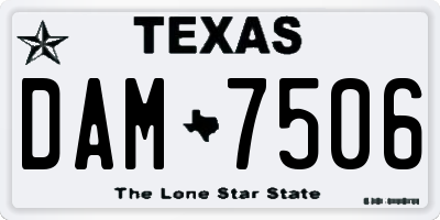 TX license plate DAM7506