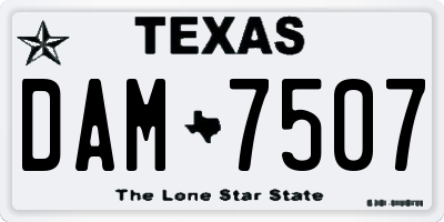 TX license plate DAM7507