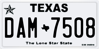 TX license plate DAM7508
