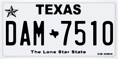 TX license plate DAM7510