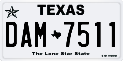 TX license plate DAM7511