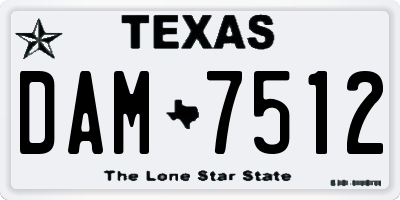 TX license plate DAM7512