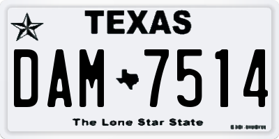 TX license plate DAM7514