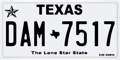 TX license plate DAM7517