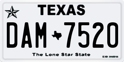 TX license plate DAM7520