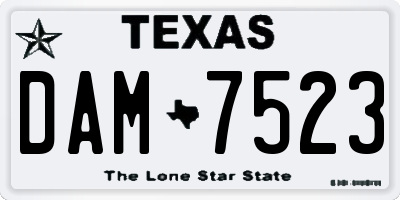 TX license plate DAM7523