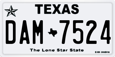TX license plate DAM7524