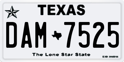 TX license plate DAM7525