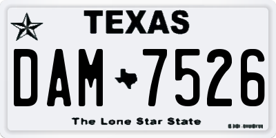 TX license plate DAM7526