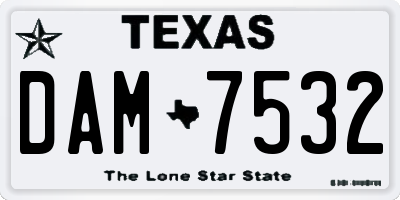 TX license plate DAM7532