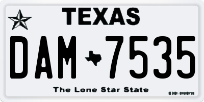 TX license plate DAM7535