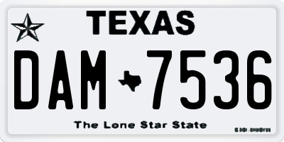 TX license plate DAM7536