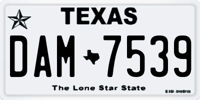 TX license plate DAM7539