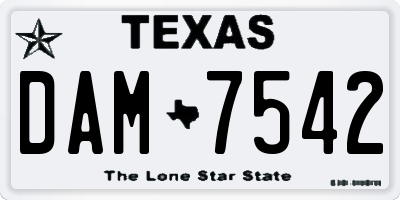 TX license plate DAM7542