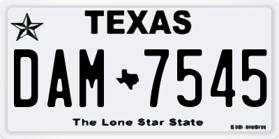 TX license plate DAM7545
