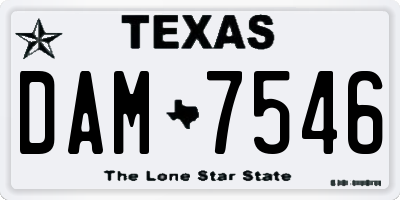 TX license plate DAM7546